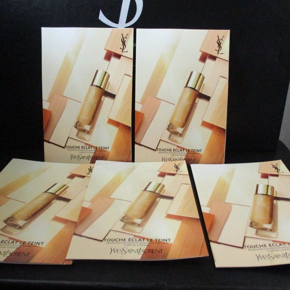 YSL YVES SAINT LAURENT TOUCHE ECLAT LE TEINT FOUNDATION SAMPLE CARD LOT OF 5 - Picture 1 of 3